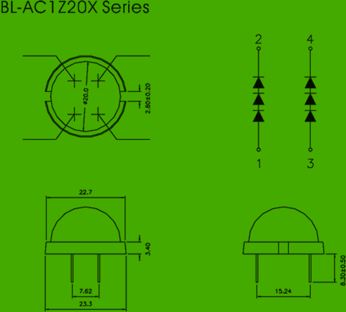 20mm big LED | LED diode | LED light bar Package diagram 
